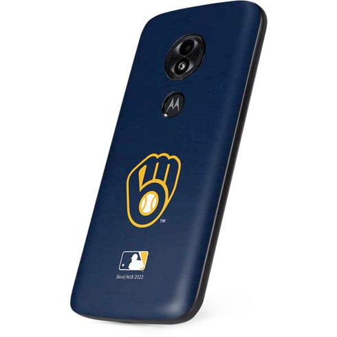 MLB Milwaukee Brewers - Solid Distressed Moto E5 Play Skin